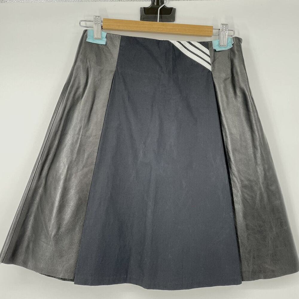 Adidas Black Genuine Leather Skirt Medium